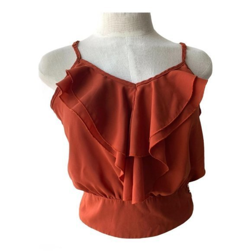 Mine Sleeveless‎  Ruffled Top Medium